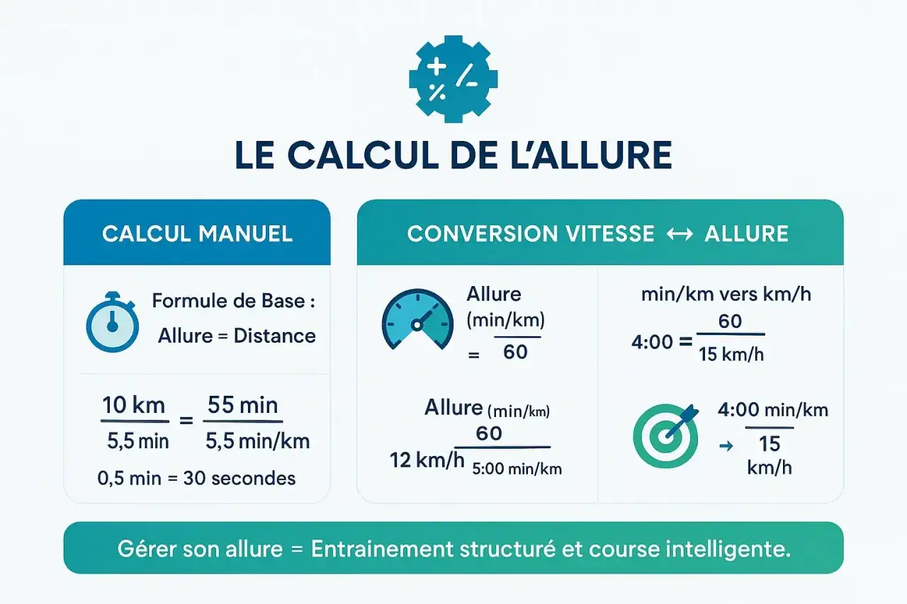 Calcul de l'allure en km/h : manuel et conversion vitesse. Guide pour gérer son allure et optimiser l'entraînement.