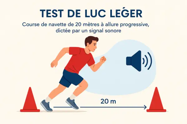 Un homme court lors du test de Luc Léger, une course de navette de 20m rythmée par des bips sonores.
